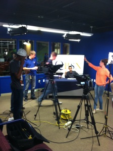 Zack Daly, along with his associate producers,  oversees the production of QBSN Presents: Bobcat Breakdown last Tuesday